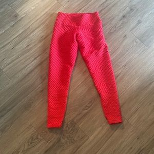 Booty By Brabants Red Leggings (OS) - Ankle length